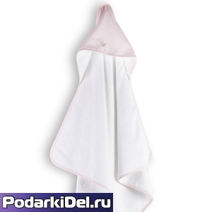 Полотенце детское с капюшоном БЕЛОЕ