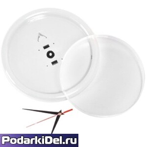 Часы пластиковые круг d-245мм (вставка 203мм) белые