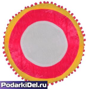 Подушка с наволочкой КРУГ (малиновая/желтая)