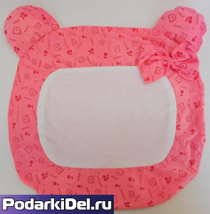 Наволочка "Мишка" малиновый