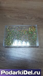 Рамка водяная с хлопьями в виде золотых звездочек 155*110*25мм 