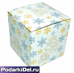 Коробка подарочная для КРУЖКИ "Снежинки"