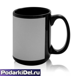Кружка БОЛЬШАЯ полноцвет ЧЕРНЫЙ (прямоугольная белая зона под нанесение) h-12см, 450мл Кружка БОЛЬШАЯ полноцвет ЧЕРНЫЙ (прямоугольная белая зона под нанесение) h-12см, 450мл